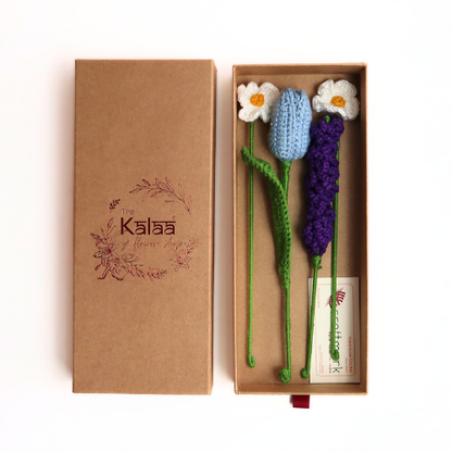 Handcrafted Crochet Assorted Flowers Gift Box